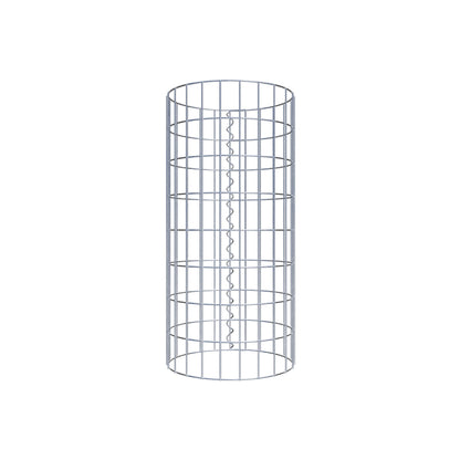 Gabion column around 37 cm diameter, 80 cm height, mesh size 5 cm x 10 cm