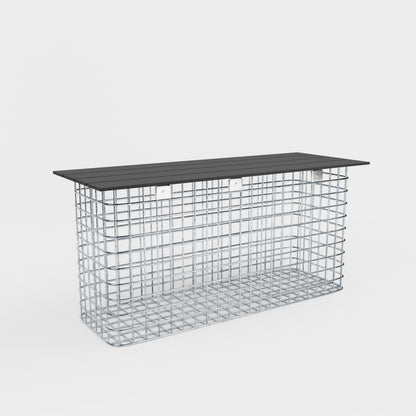 Tuinbank 102 x 50 x 32 cm MW 5 x 5 cm thermisch verzinkt, met gerecycled bovenblad in antraciet
