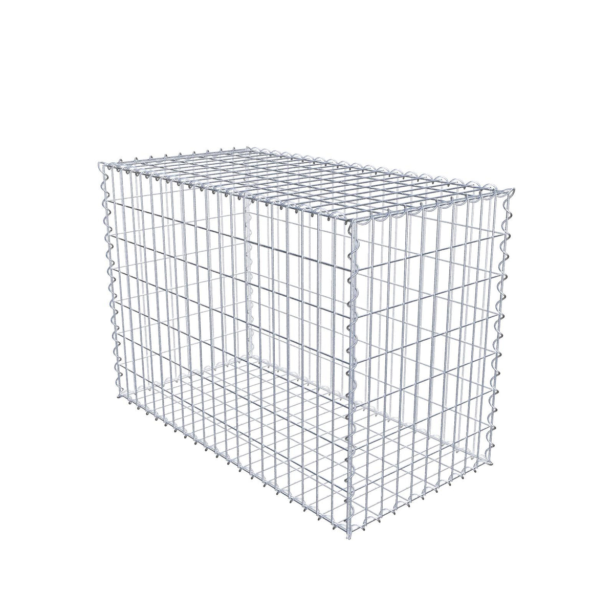 Schanskorf 100 cm x 70 cm x 50 cm (L x H x D), maaswijdte 5 cm x 10 cm, spiraalvormig