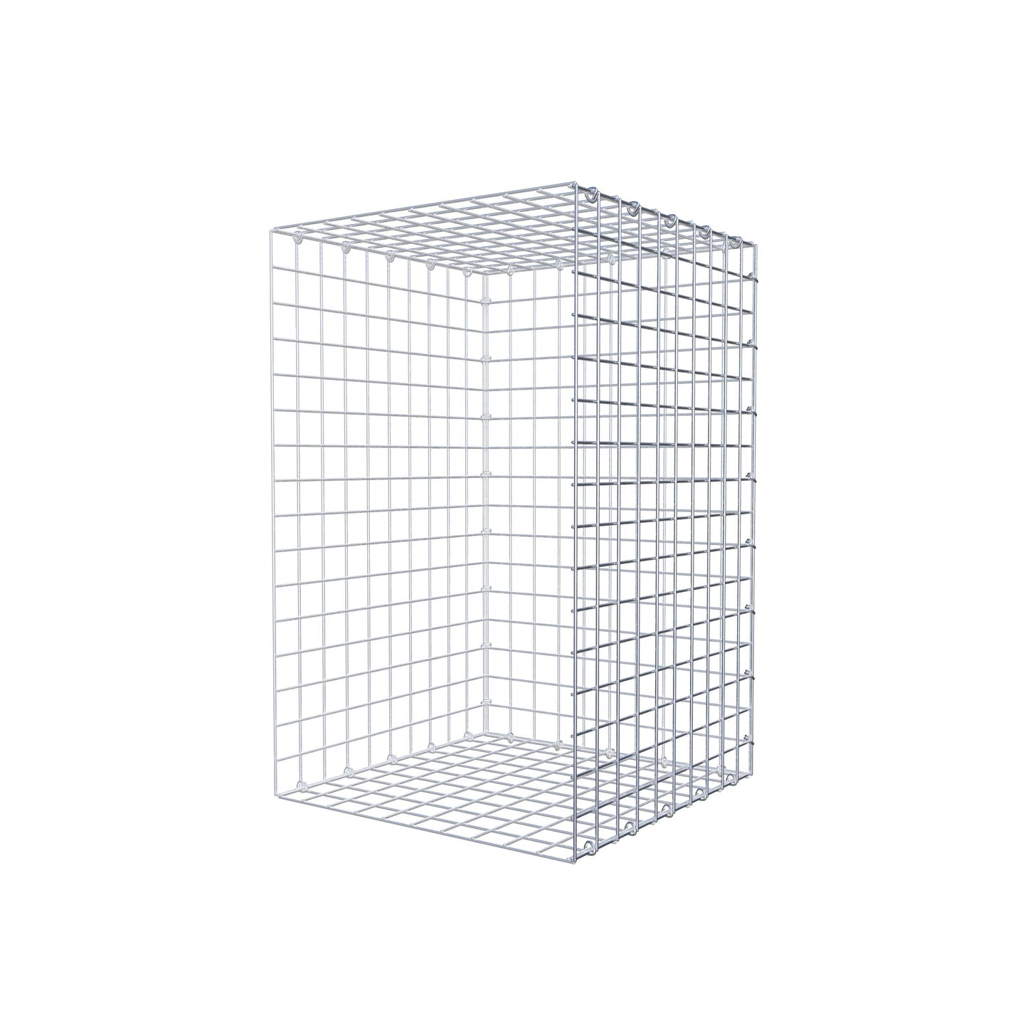 Monteret gabion type 2 80 cm x 50 cm x 50 cm (L x H x D), maskestørrelse 5 cm x 5 cm, C-ring
