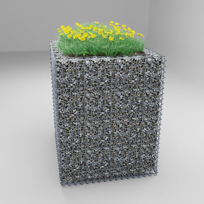 Lecho elevado rectangular 100 cm x 80 cm x 100 cm (largo x alto x fondo), malla 5 x 5 cm, espesor de pared 10 cm