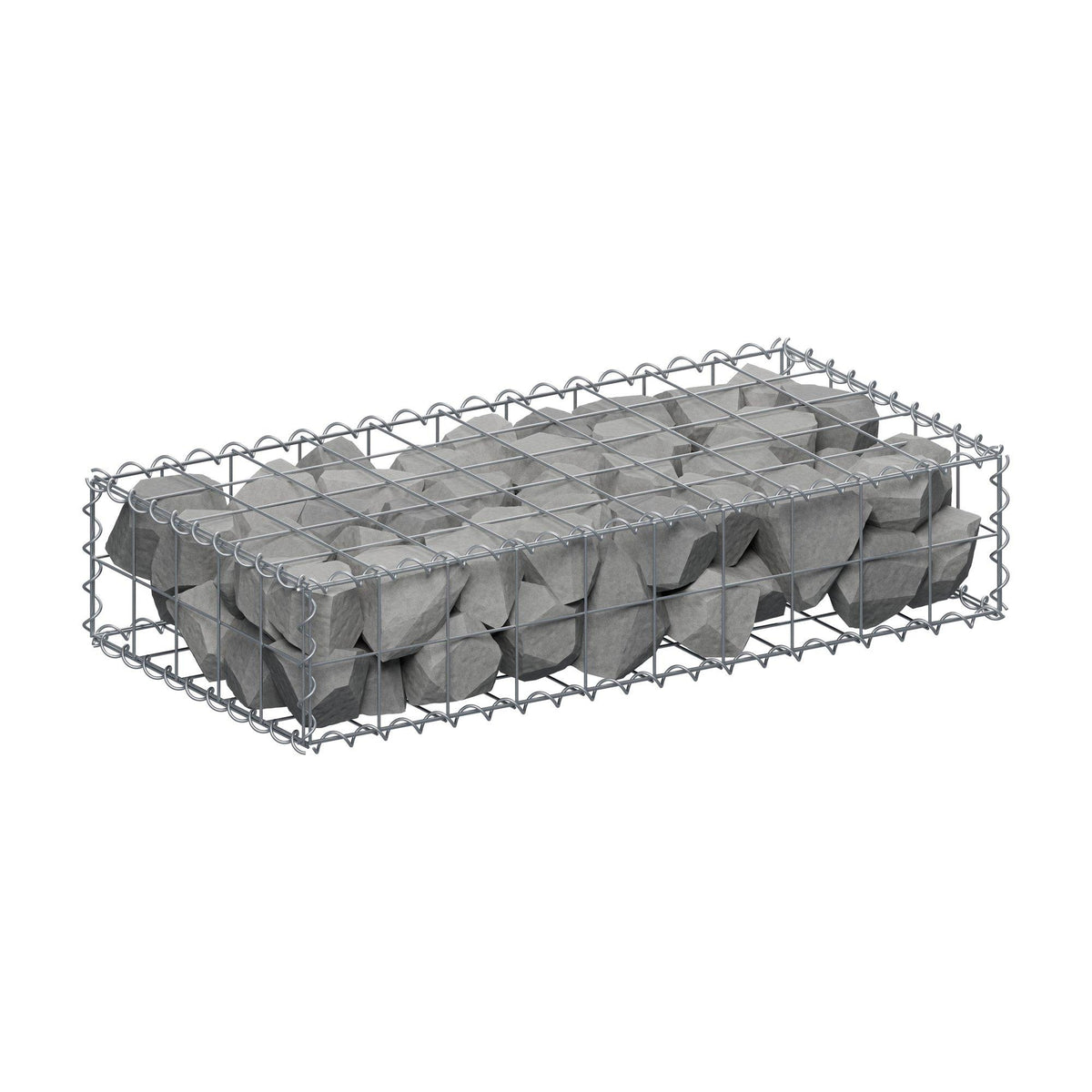 Gabbione 100 cm x 20 cm x 50 cm (L x H x P), maglia 10 cm x 10 cm, spirale