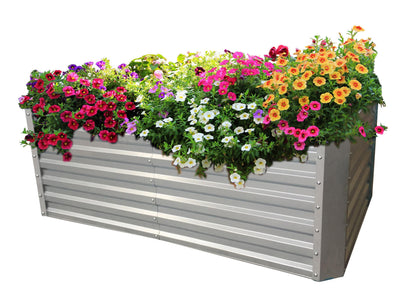 Lit surélevé en tôle galvanisée avec rehausse - Dimensions sans rehausse : 184 x 60 x 90 cm (L x H x P, dimensions de plantation)