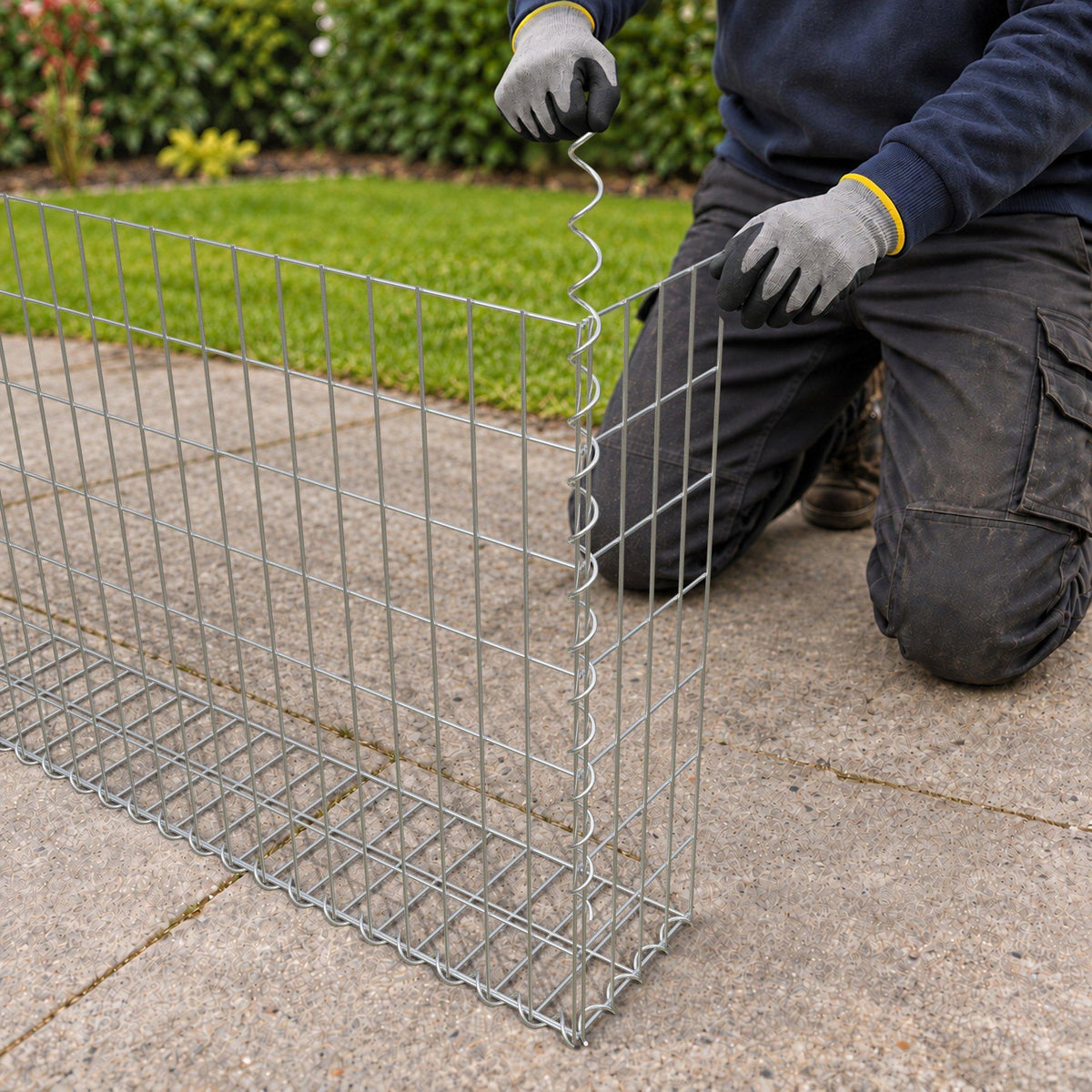 Gabion 100 cm x 70 cm x 20 cm (L x H x D), maskestørrelse 5 cm x 10 cm, spiral