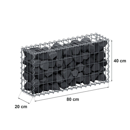 Gabion 80 cm x 40 cm x 20 cm (L x H x P), mailles 5 cm x 10 cm, spirale