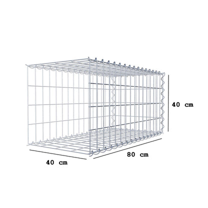Anbaugabione Typ 2 80 cm x 40 cm x 40 cm (L x H x T), Maschenweite 5 cm x 10 cm, Spirale