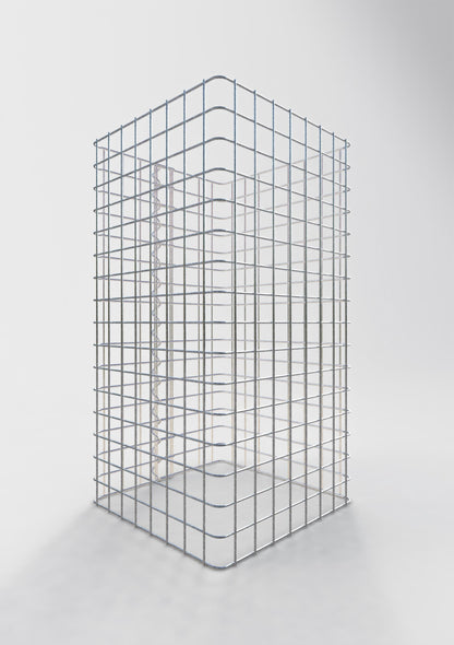 Columna de gaviones, angular 42 cm x 42 cm, 80 cm de altura, MW 5 cm x 5 cm
