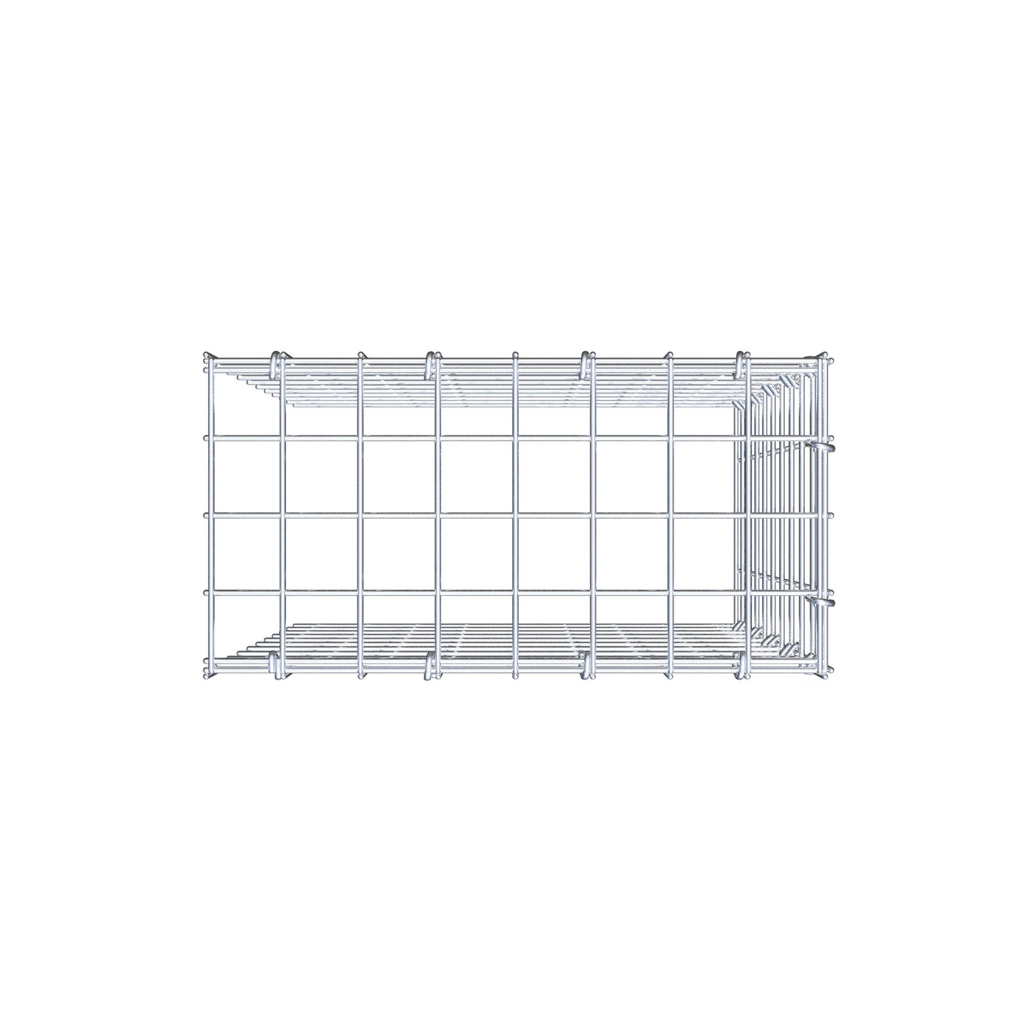 Mounted gabion type 4 50 cm x 40 cm x 20 cm (L x H x D), mesh size 5 cm x 5 cm, C-ring