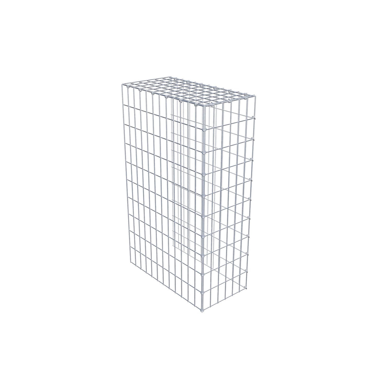 Typ 4 påbyggnadsgabion 100 cm x 60 cm x 30 cm (L x H x D), maskstorlek 5 cm x 10 cm, C-ring