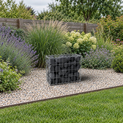 Gabion 50 cm x 40 cm x 20 cm (L x H x D), maskestørrelse 5 cm x 10 cm, spiral
