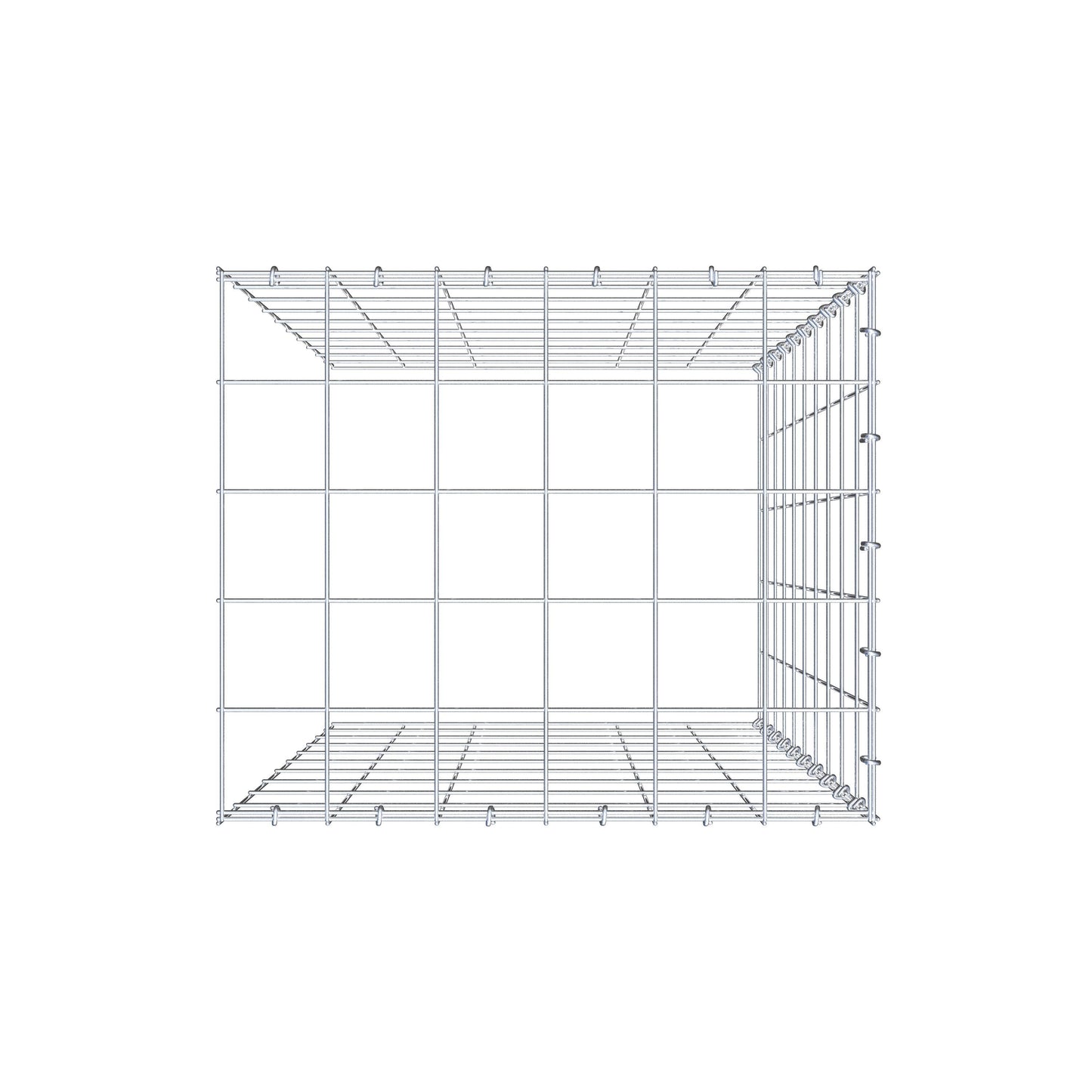 Gabbione aggiuntivo tipo 4 100 cm x 60 cm x 50 cm (L x H x P), maglia 10 cm x 10 cm, anello a C