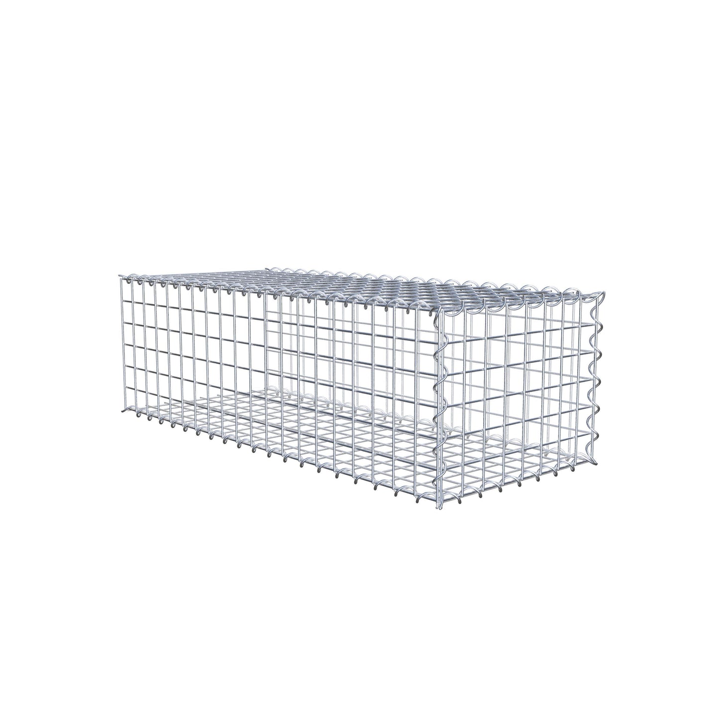 Gabion rapporté type 2 100 cm x 30 cm x 40 cm (L x H x P), mailles 5 cm x 5 cm, spirale