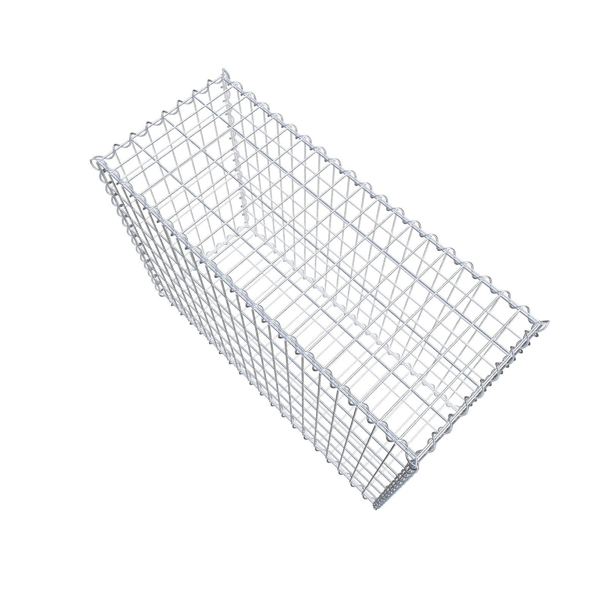 Schanskorf 100 cm x 70 cm x 40 cm (L x H x D), maaswijdte 5 cm x 10 cm, spiraalvormig