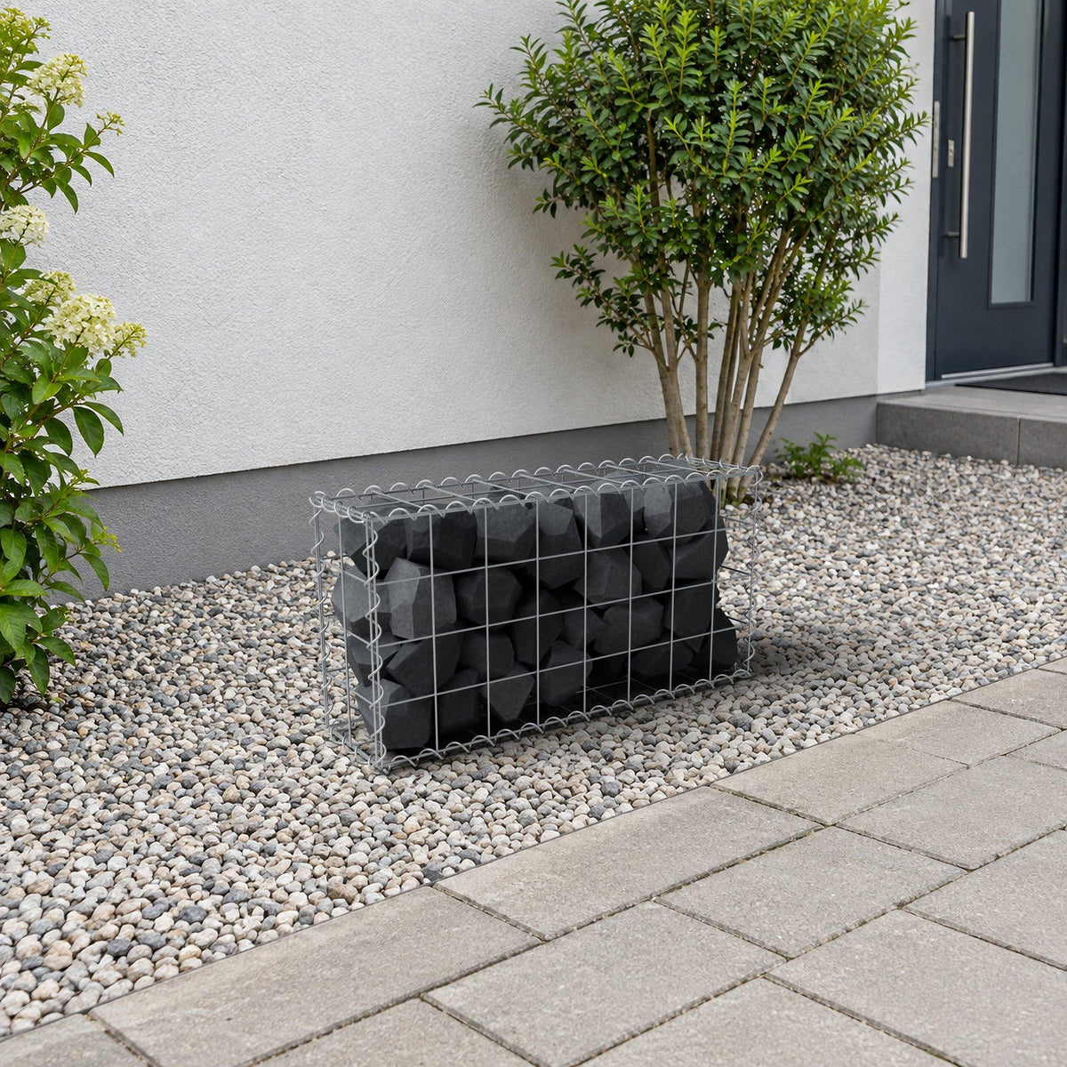 Gabion 80 cm x 40 cm x 20 cm (L x H x D), maskstorlek 10 cm x 10 cm, spiral