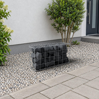 Gabion 80 cm x 40 cm x 20 cm (L x H x D), maskstorlek 10 cm x 10 cm, spiral