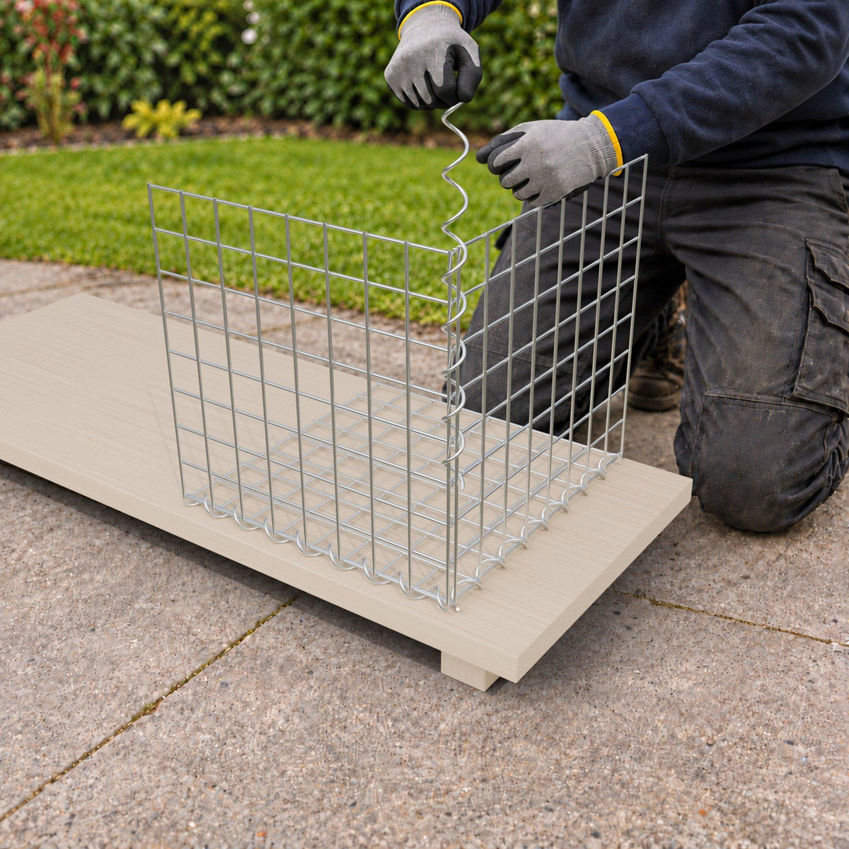 Gabion 40 cm x 40 cm x 40 cm (L x H x P), mailles 5 cm x 5 cm, spirale
