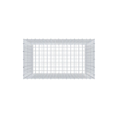 Gabion 100 cm x 90 cm x 50 cm (L x H x D), maskstorlek 5 cm x 5 cm, C-ring