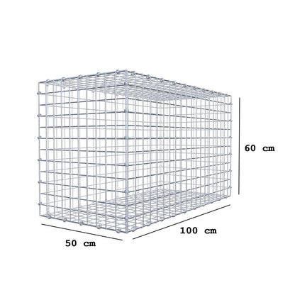 Gabbione 100 cm x 60 cm x 50 cm (L x H x P), maglia 5 x 5 cm, anello a spirale