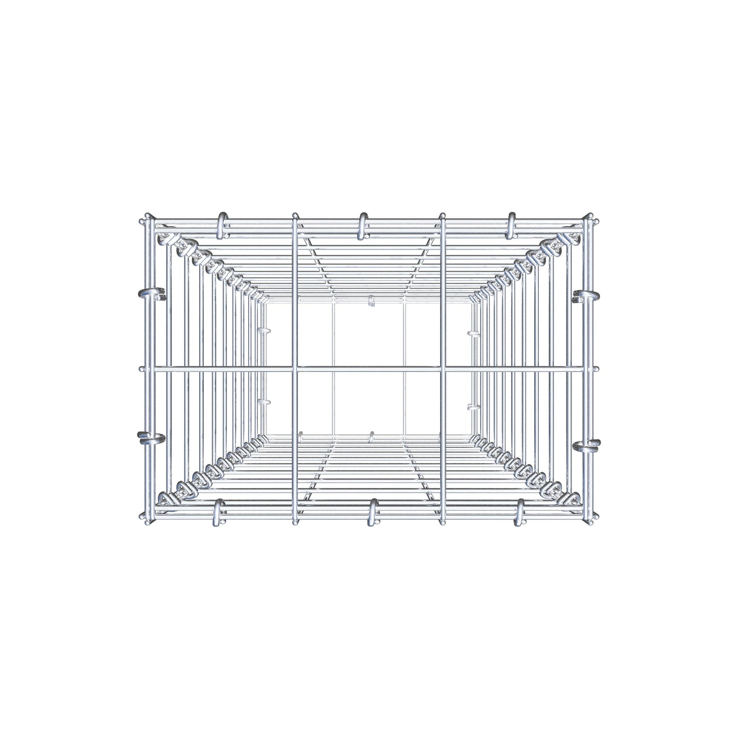 Gabbione 100 cm x 30 cm x 20 cm (L x H x P), maglia 10 cm x 10 cm, anello a C