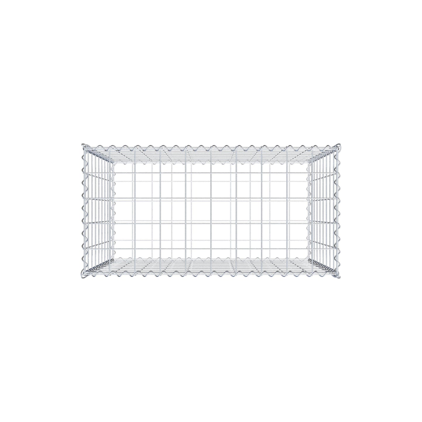 Gabbione 100 cm x 90 cm x 50 cm (L x H x P), maglia 10 cm x 10 cm, spirale