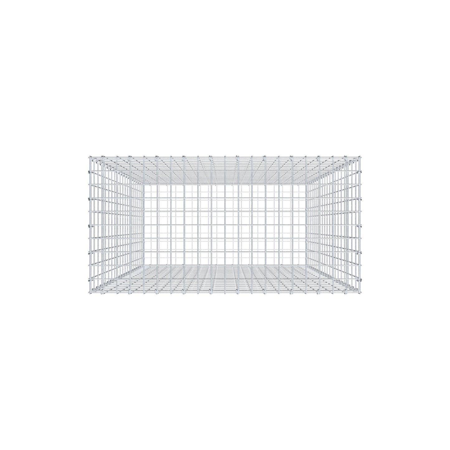 Gabion 200 cm x 100 cm x 50 cm (L x H x D), maskestørrelse 5 cm x 10 cm, C-ring