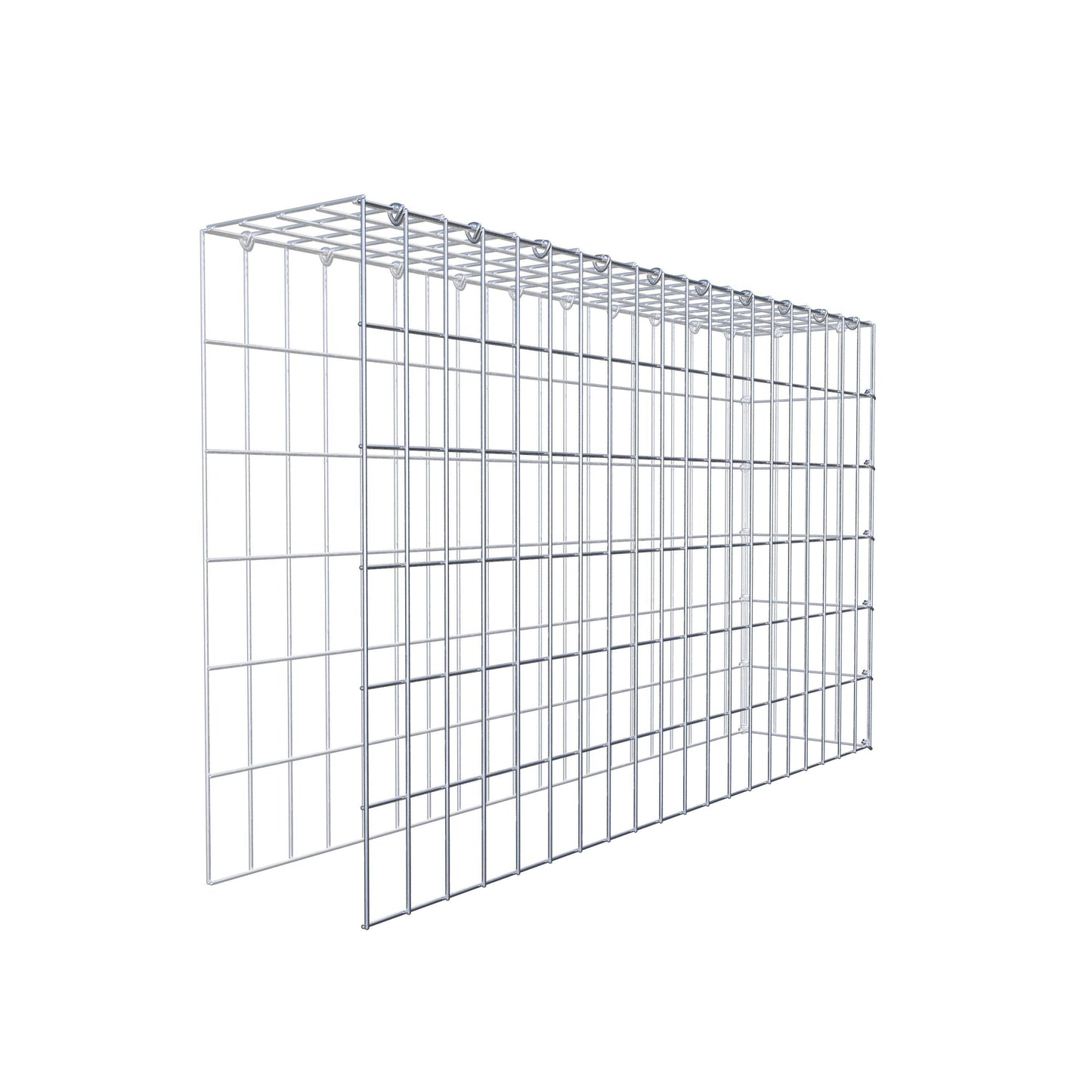 Gavión complementario de tipo 4 100 cm x 60 cm x 20 cm (L x A x P), malla 5 cm x 10 cm, anillo en C