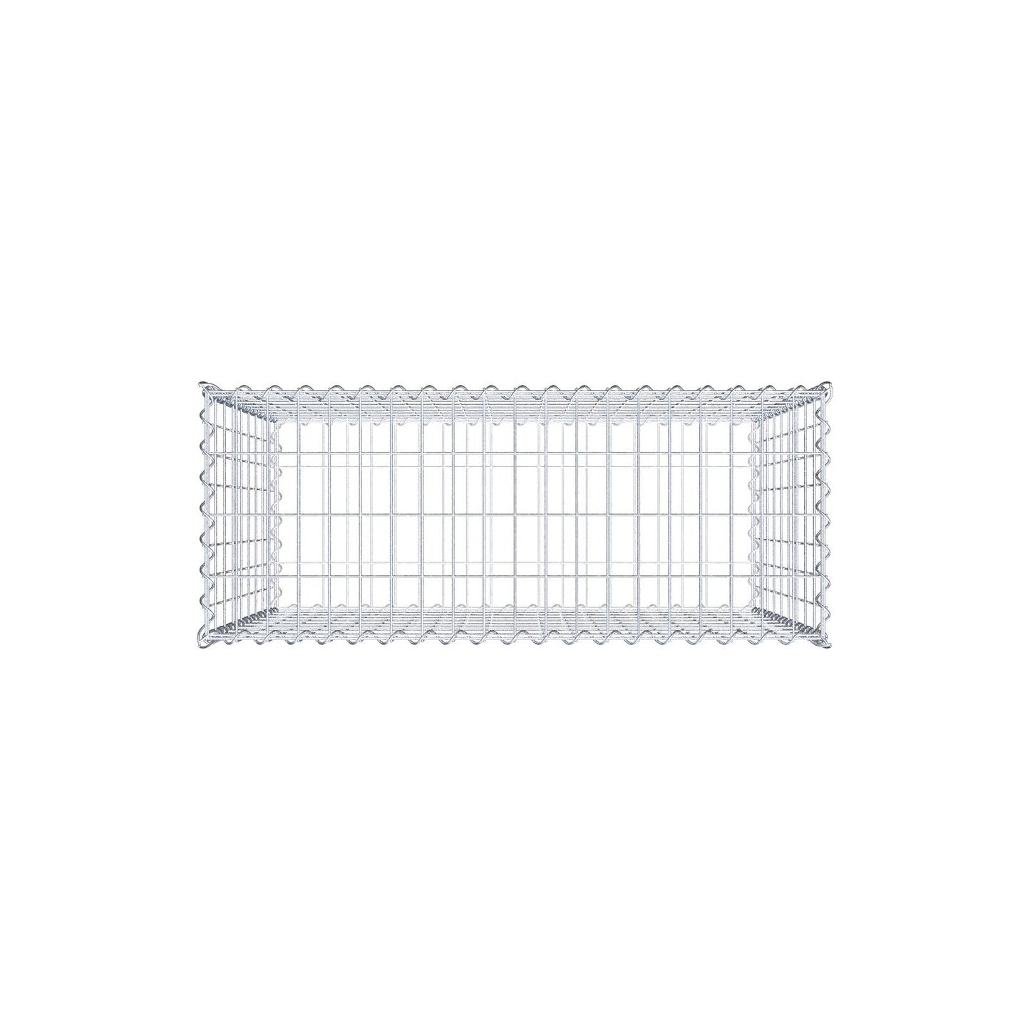 Schanskorf 100 cm x 90 cm x 40 cm (L x H x D), maaswijdte 5 cm x 10 cm, spiraalvormig