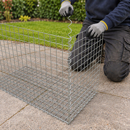Gavión 100 cm x 70 cm x 50 cm (L x A x P), luz de malla 5 cm x 5 cm, en espiral