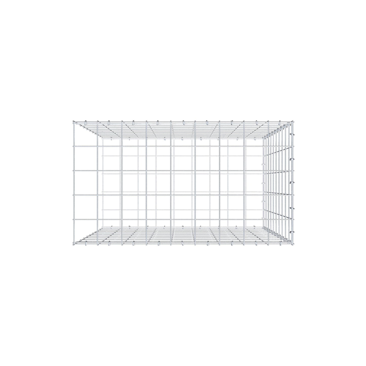 Fourche rapportée type 2 100 cm x 90 cm x 50 cm (L x H x P), mailles 10 cm x 10 cm, anneau en C