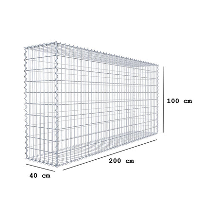 Gavión 200 cm x 100 cm x 40 cm (L x A x P), luz de malla 5 cm x 10 cm, en espiral