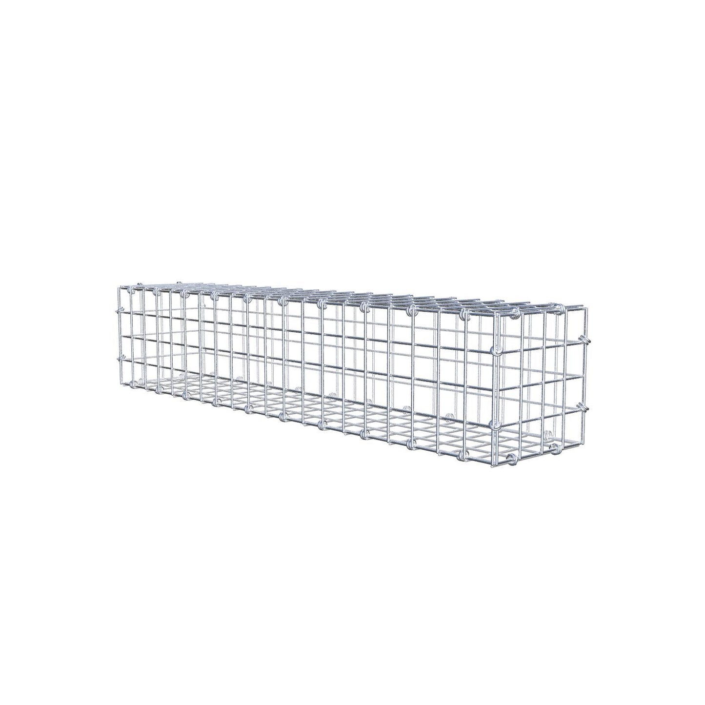 Gabione 100 cm x 20 cm x 20 cm (L x H x T), Maschenweite 5 x 5 cm, Spiralring