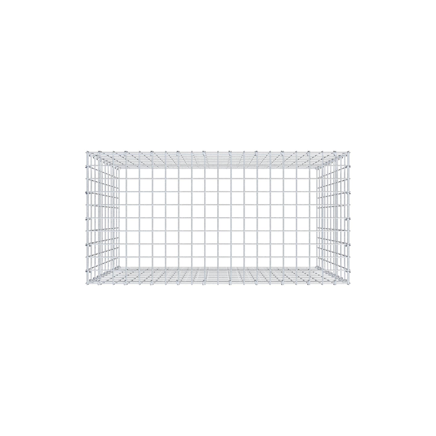 Gabbione aggiuntivo tipo 3 100 cm x 100 cm x 50 cm (L x H x P), maglia 5 cm x 10 cm, anello a C