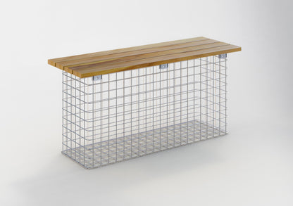 Gartenbank 102 x 50 x 32 cm TEAK MW 5 x 5 cm, feuerverzinkt