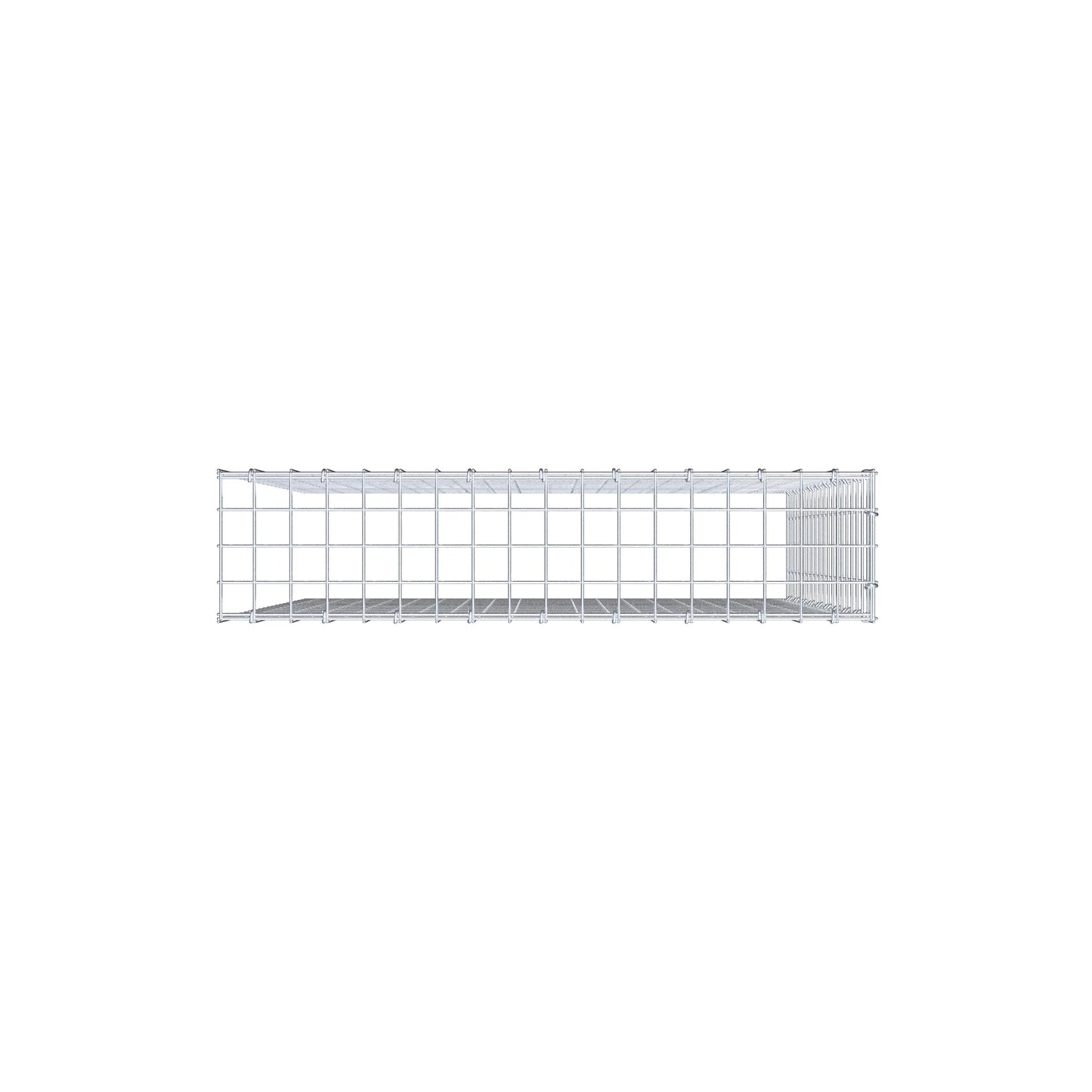 Typ 4 påbyggnadsgabion 100 cm x 90 cm x 20 cm (L x H x D), maskstorlek 5 cm x 5 cm, C-ring