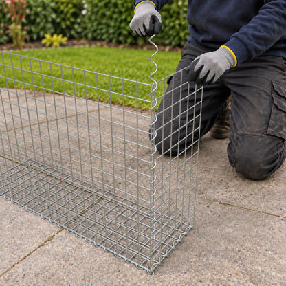 Gabion 100 cm x 70 cm x 30 cm (L x H x D), maskestørrelse 5 cm x 5 cm, spiral