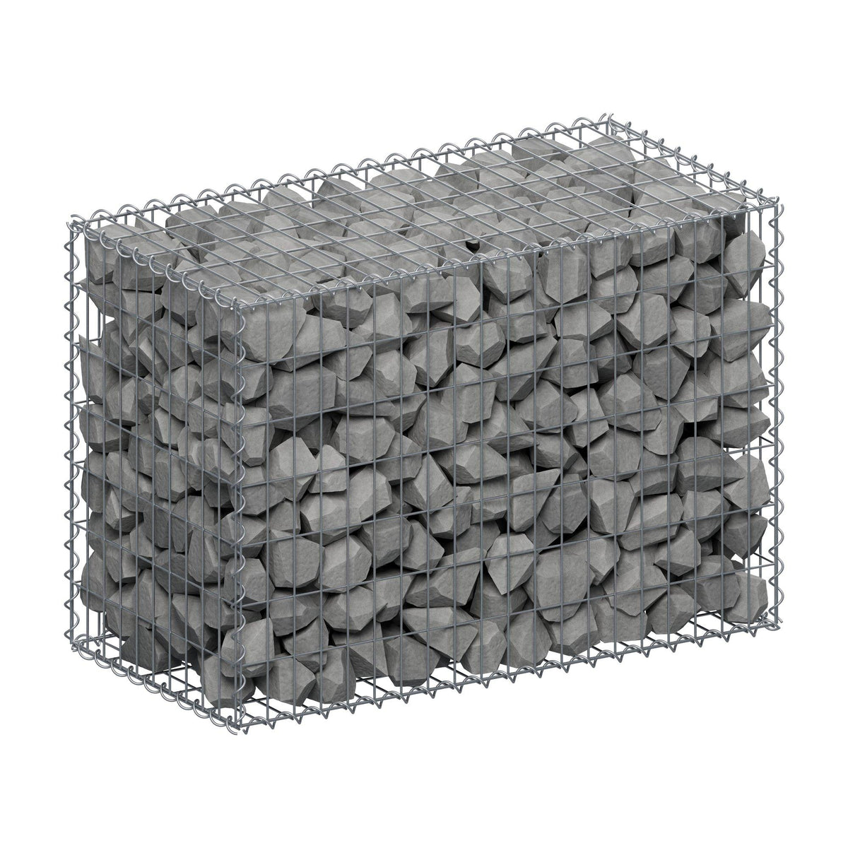 Schanskorf 100 cm x 70 cm x 50 cm (L x H x D), maaswijdte 5 cm x 10 cm, spiraalvormig