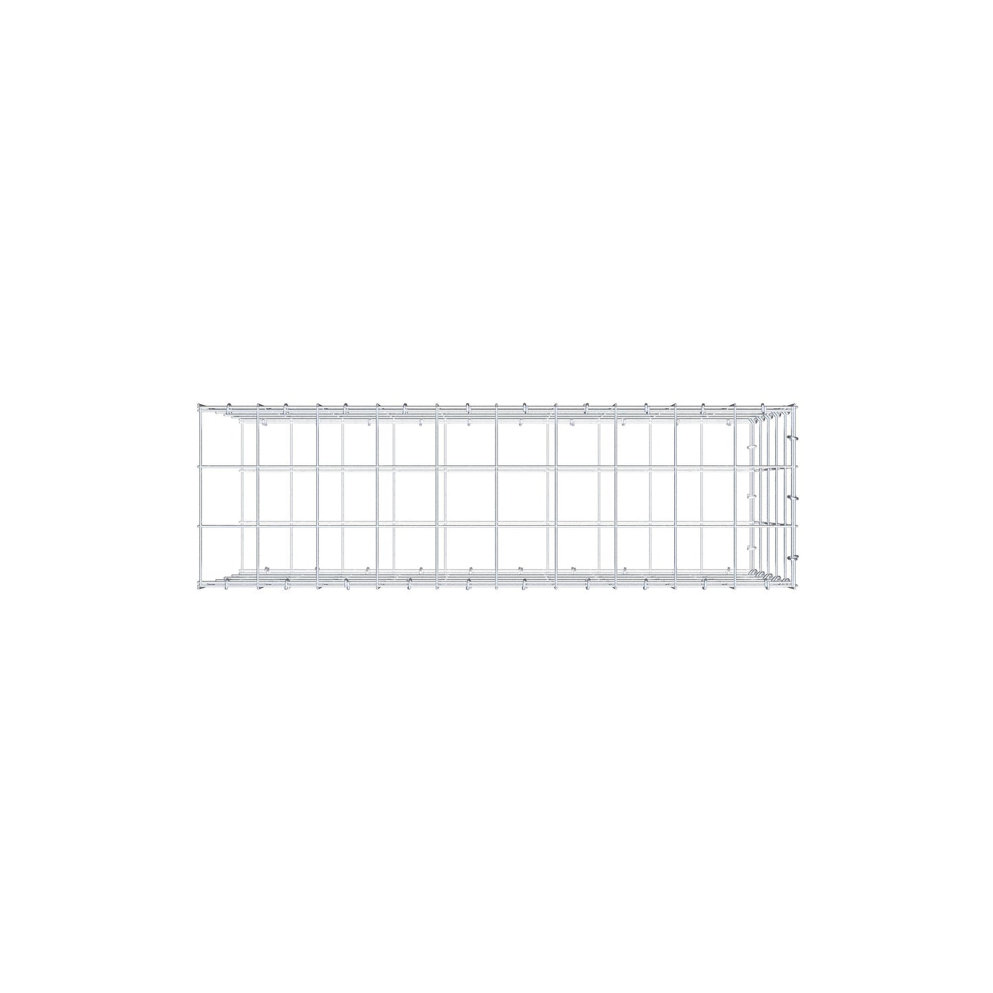 Mounted gabion type 2 100 cm x 50 cm x 30 cm (L x H x D), mesh size 10 cm x 10 cm, C-ring