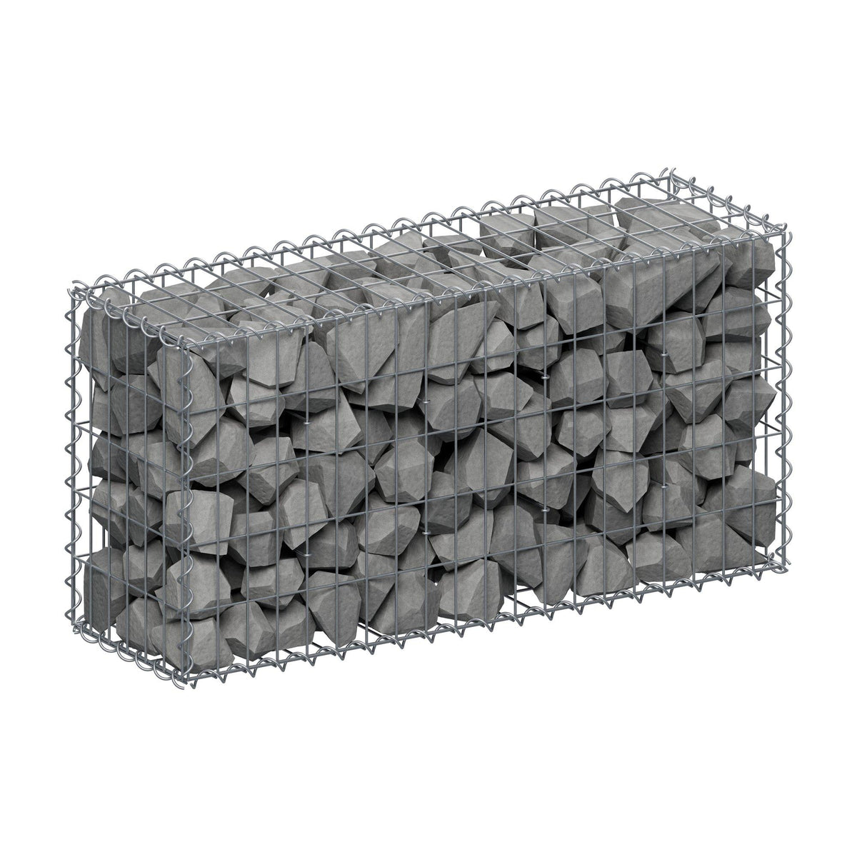 Gabione 100 cm x 50 cm x 30 cm (L x H x T), Maschenweite 5 cm x 10 cm, Spirale