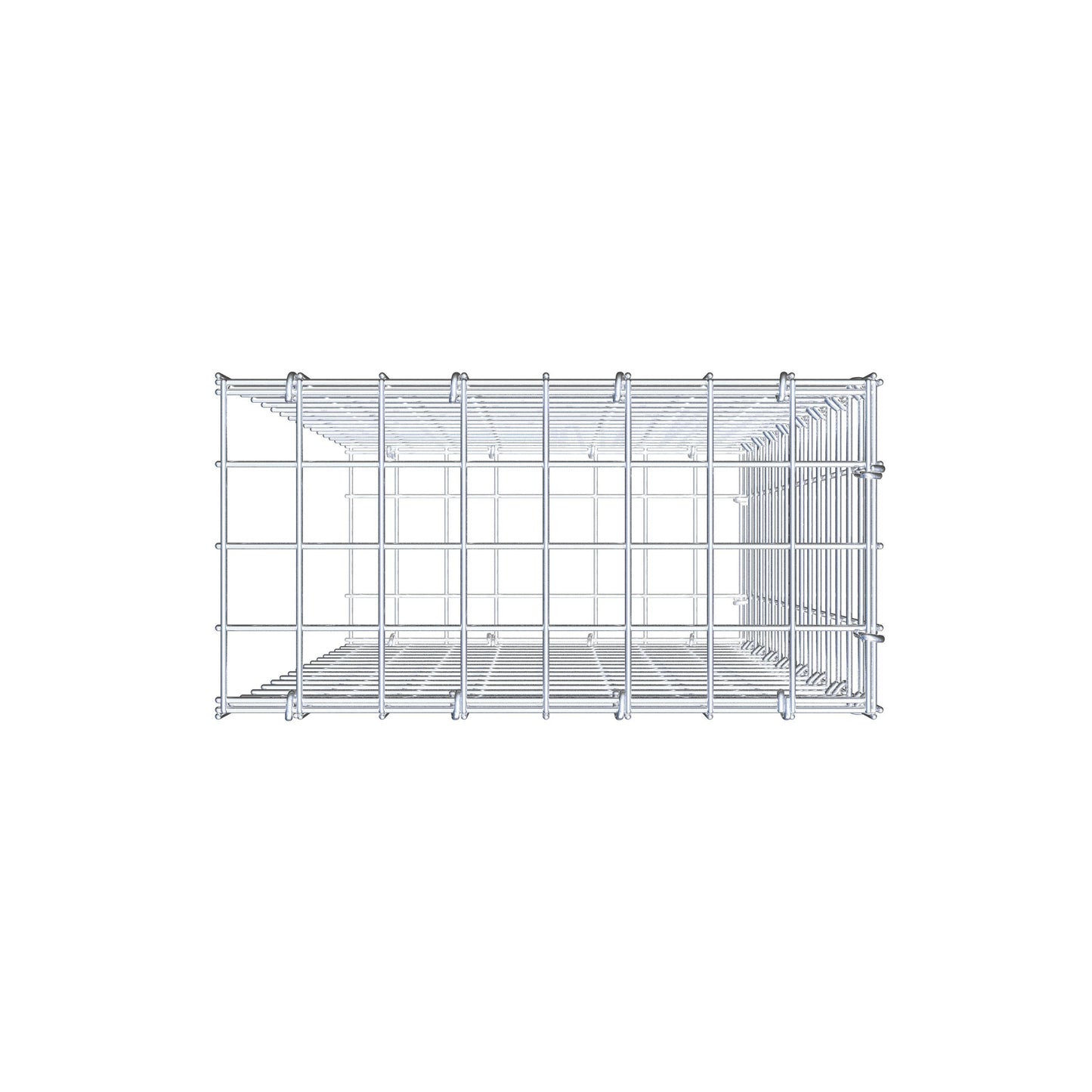 Monteret gabion type 2 80 cm x 40 cm x 20 cm (L x H x D), maskestørrelse 5 cm x 5 cm, C-ring