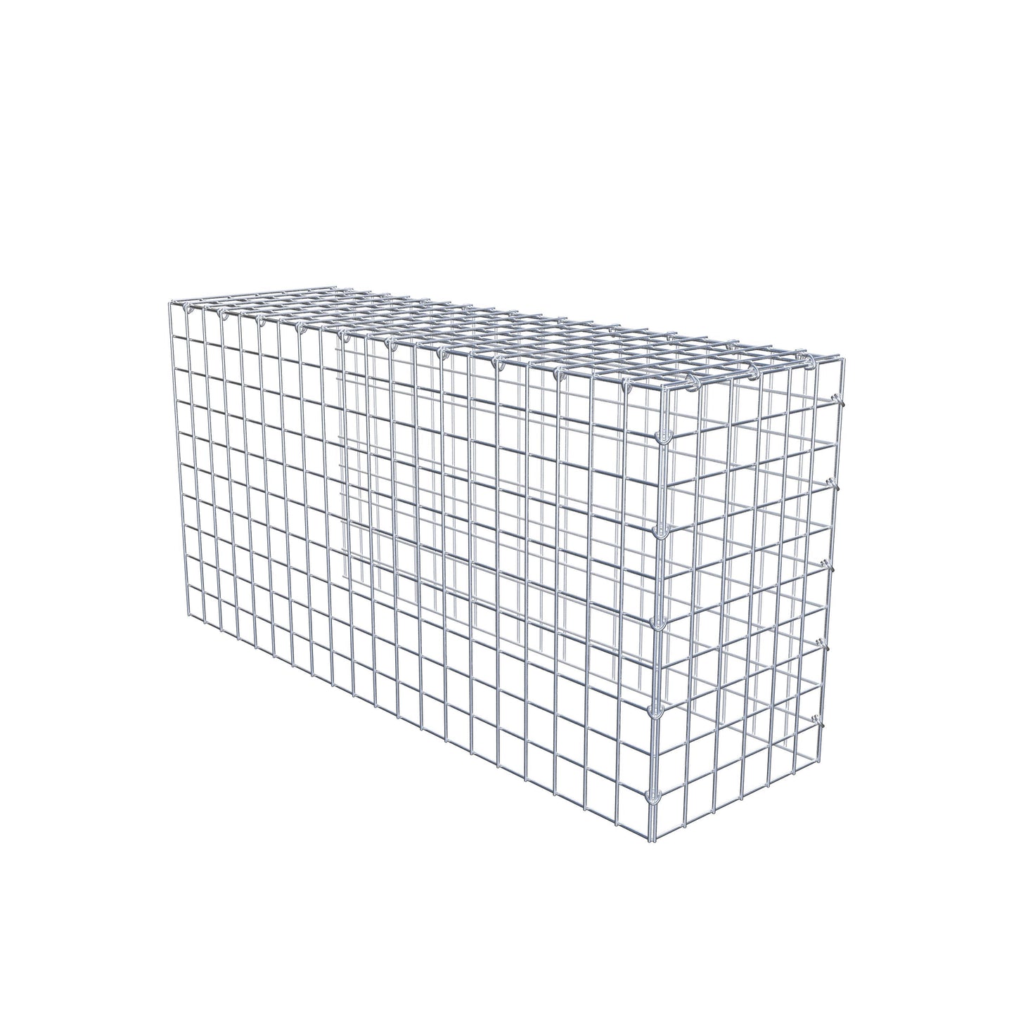 Typ 4 påbyggnadsgabion 100 cm x 50 cm x 30 cm (L x H x D), maskstorlek 5 cm x 5 cm, C-ring