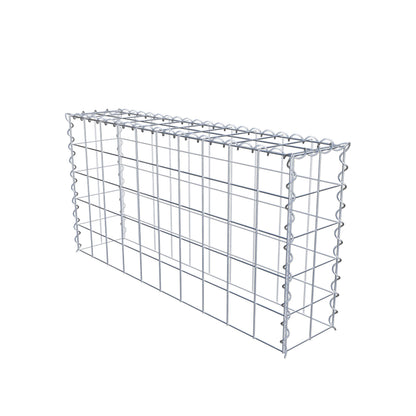 Opbouw schanskorf type 3 100 cm x 50 cm x 20 cm (L x H x D), maaswijdte 10 cm x 10 cm, spiraal