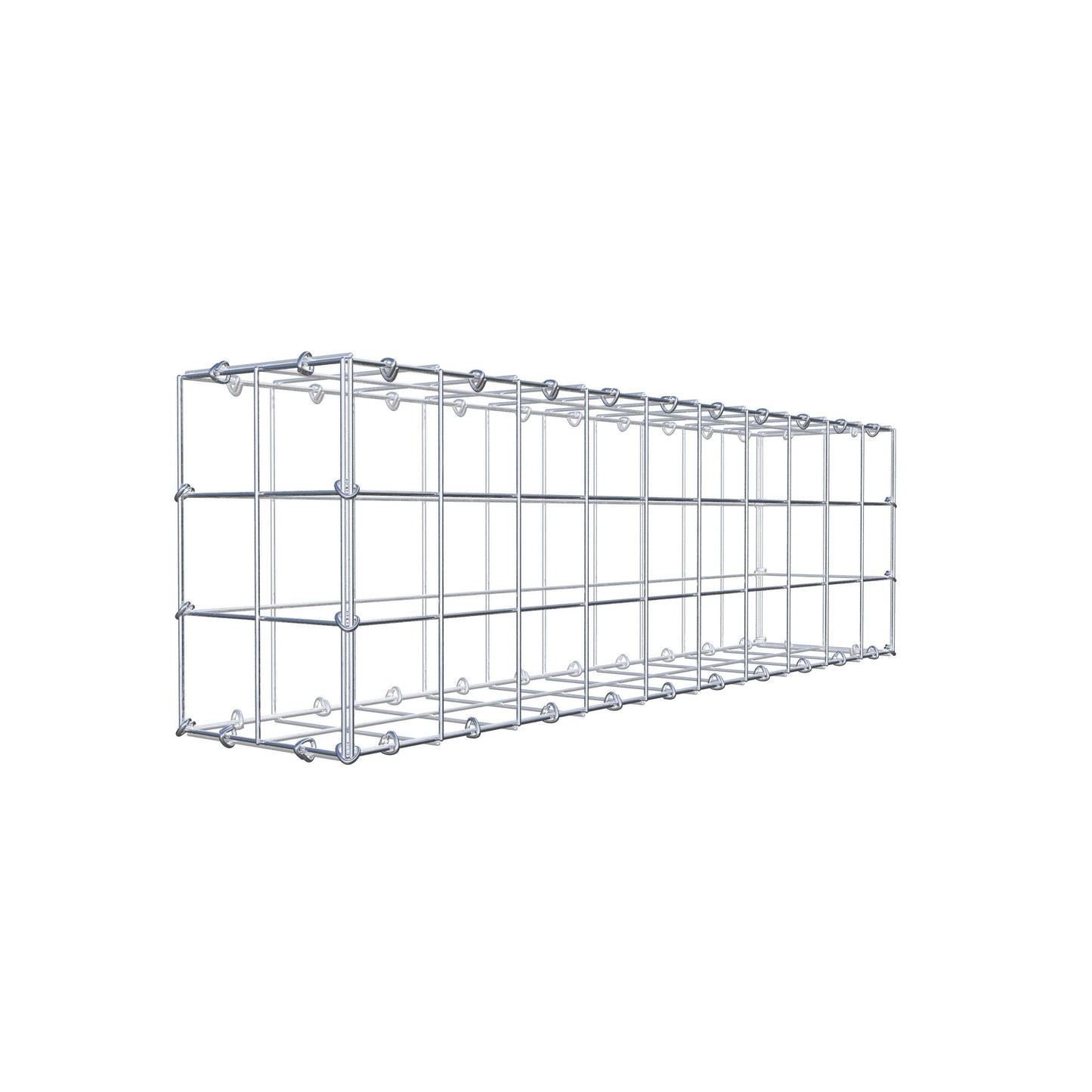 Gabbione 100 cm x 30 cm x 20 cm (L x H x P), maglia 10 cm x 10 cm, anello a C