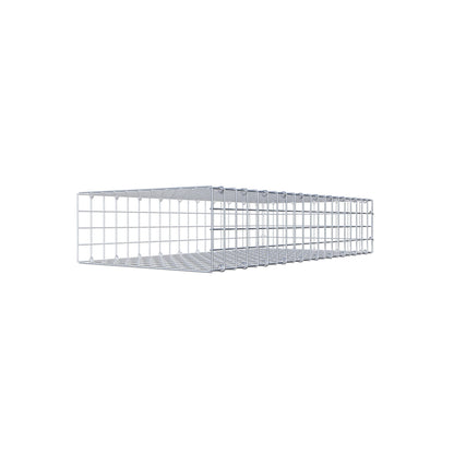 Typ 2 påbyggnadsgabion 100 cm x 20 cm x 50 cm (L x H x D), maskstorlek 5 cm x 5 cm, C-ring