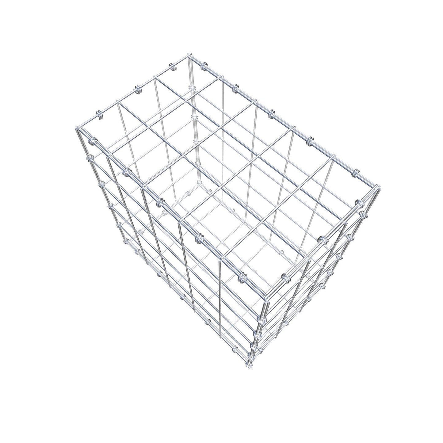 Gabion 50 cm x 50 cm x 30 cm (L x H x D), maskestørrelse 10 x 10 cm, spiralring