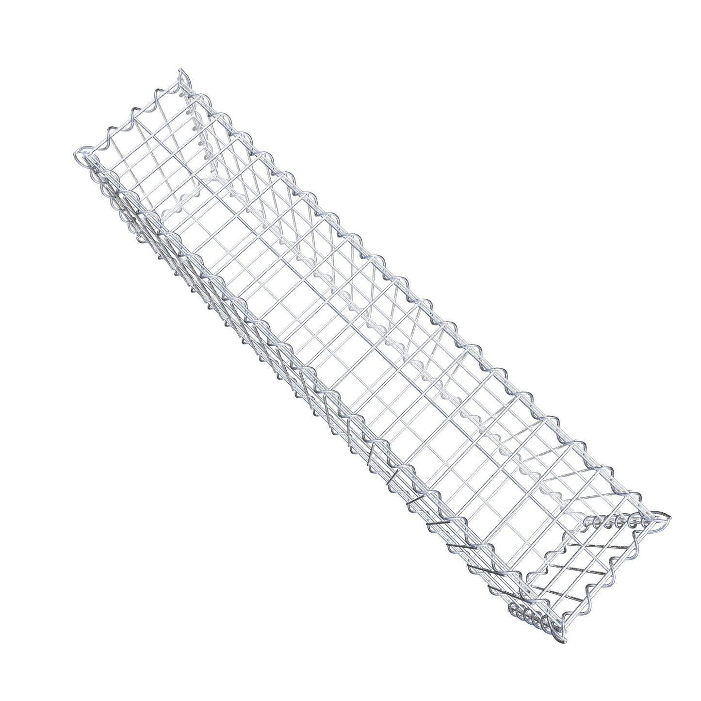 Sæt med 2 gabioner 100 cm x 30 cm x 20 cm (L x H x D), maskestørrelse 5 x 10 cm, spiralformet