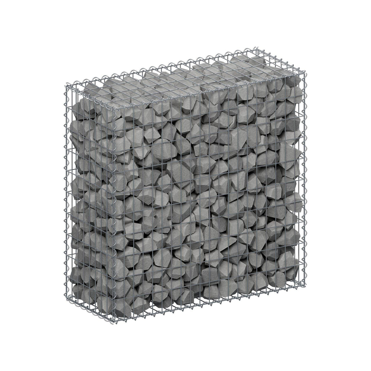 Gabione 100 cm x 100 cm x 40 cm (L x H x T), Maschenweite 5 cm x 10 cm, Spirale