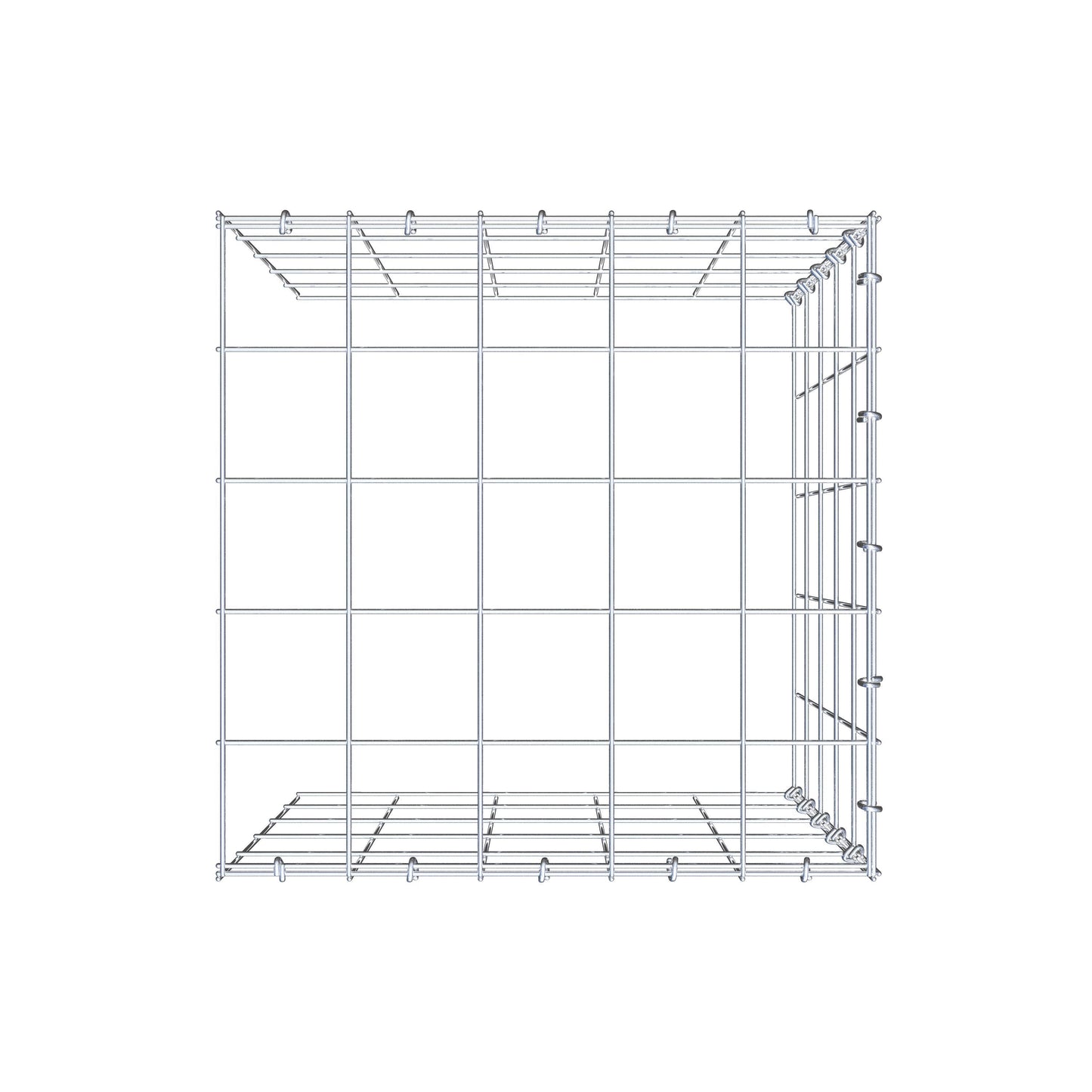 Gabbione aggiuntivo tipo 4 50 cm x 50 cm x 50 cm (L x H x P), maglia 10 cm x 10 cm, anello a C