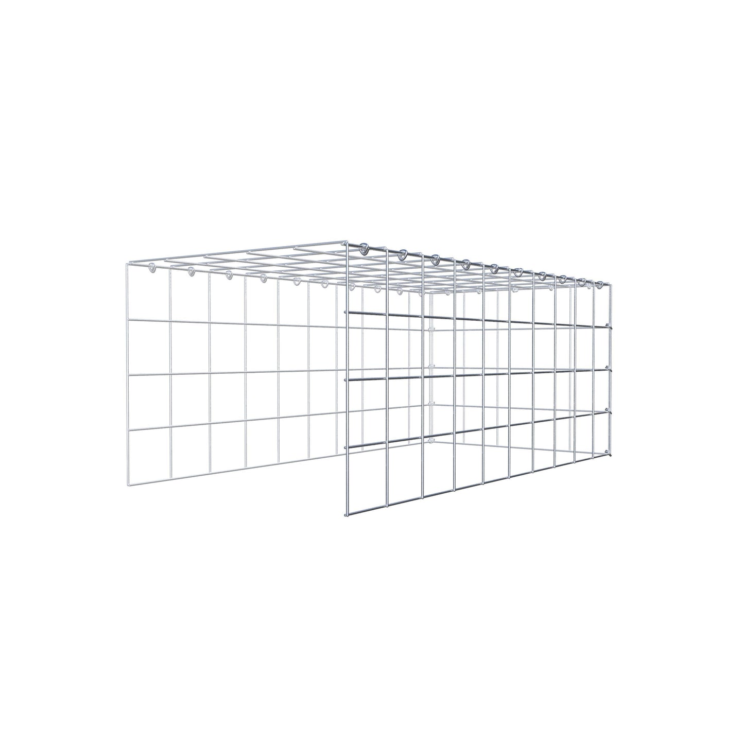Mounted gabion type 4 100 cm x 40 cm x 50 cm (L x H x D), mesh size 10 cm x 10 cm, C-ring