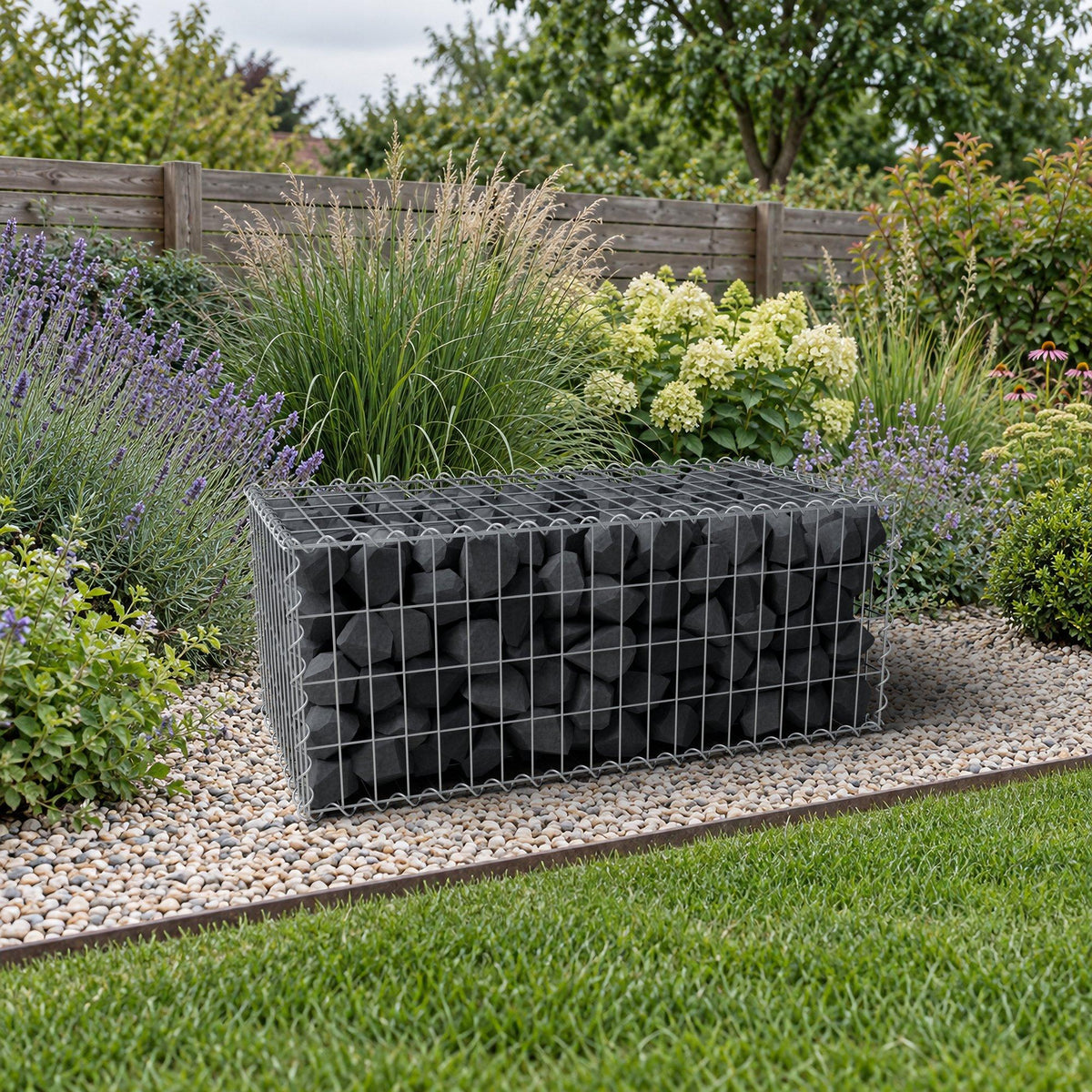 Gabion 100 cm x 40 cm x 50 cm (L x H x P), mailles 5 cm x 10 cm, spirale