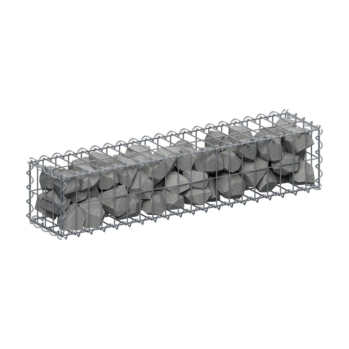 Gabione 100 cm x 20 cm x 20 cm (L x H x T), Maschenweite 5 cm x 10 cm, Spirale